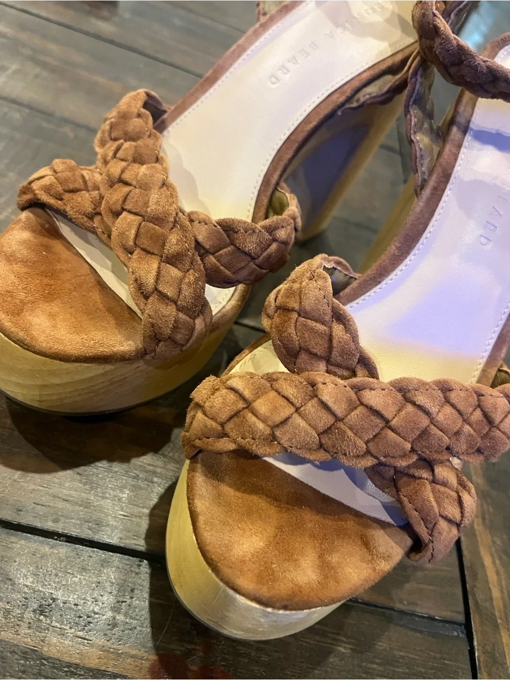 Veronica Beard Gael Hazelwood Suede Platform Sandals